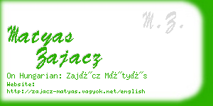 matyas zajacz business card